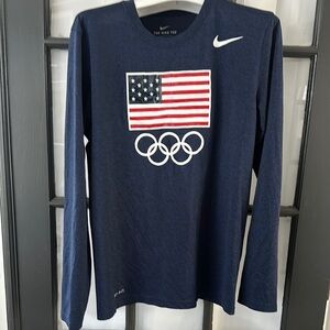 Nike USA Olympics rings flag ls dri fit tee (S)